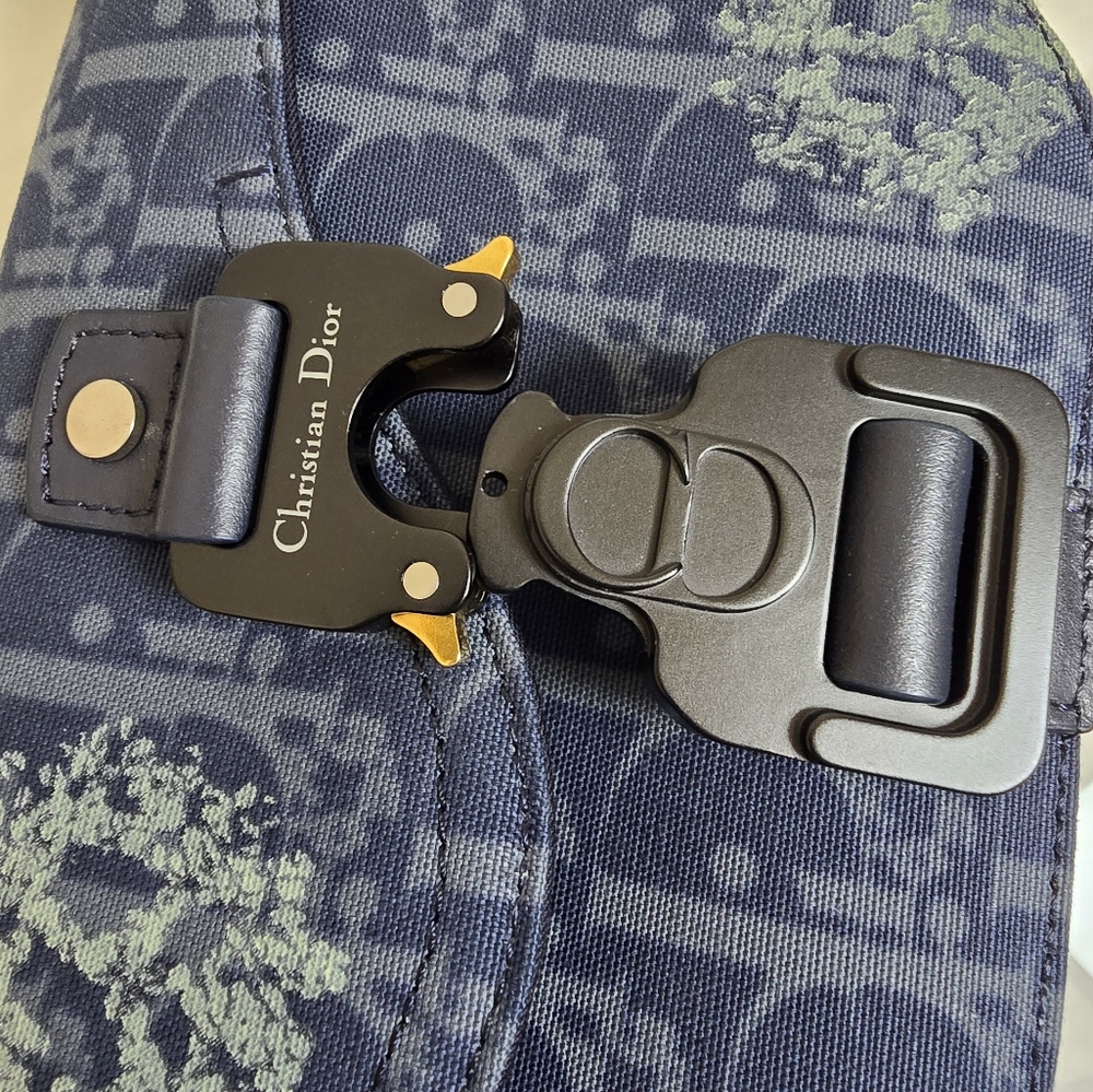 🔥RARE🔥Dior x Denim Tears Collab Blue Saddle Bag - Picture 11 of 12